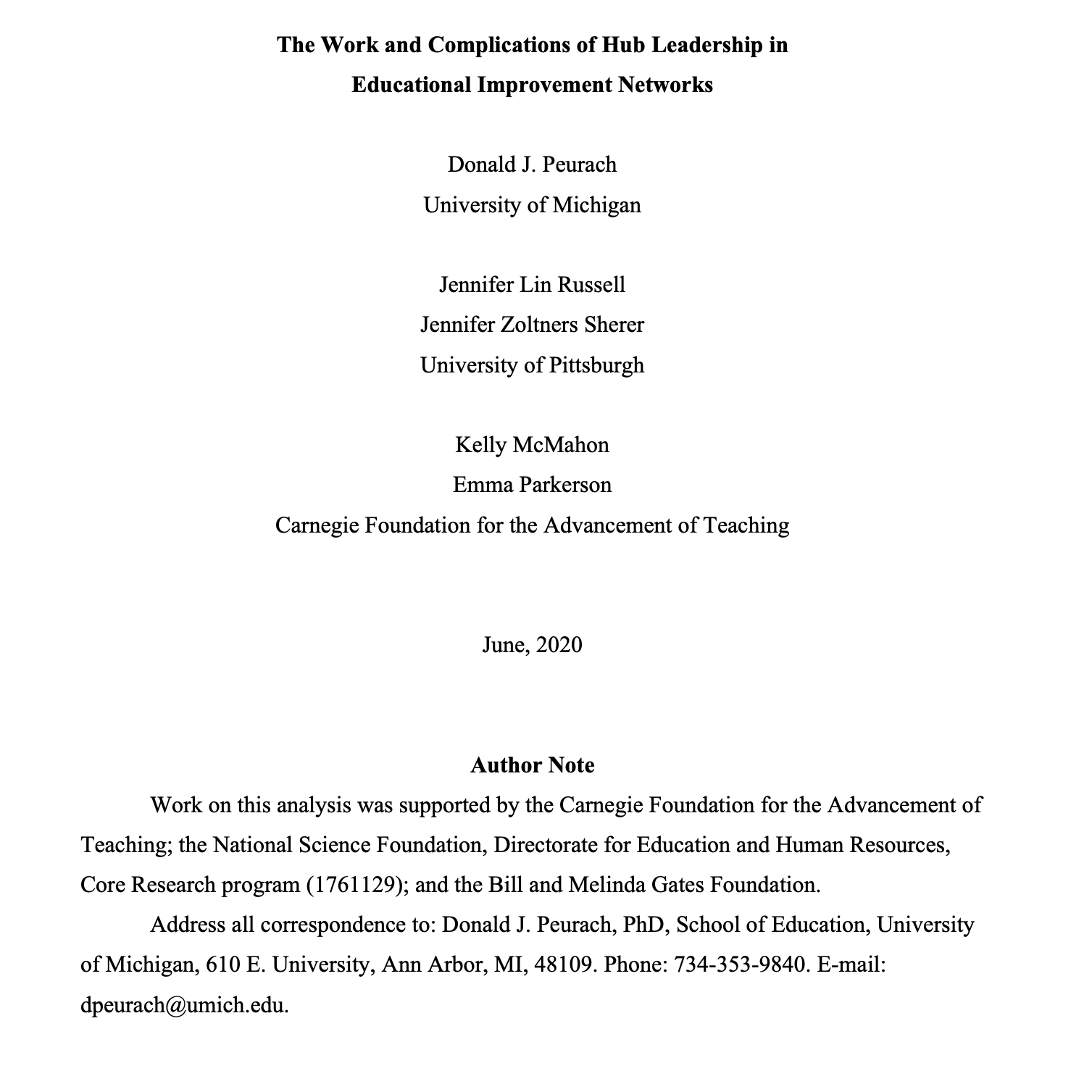 Thumbnail for The Work and Complications of Hub Leadership in Educational Improvement Networks