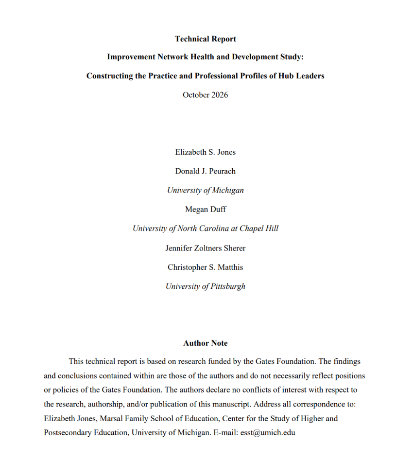 Thumbnail for Improvement Network Health and Development Study: Constructing the practice profiles and professional profiles of hub leadership